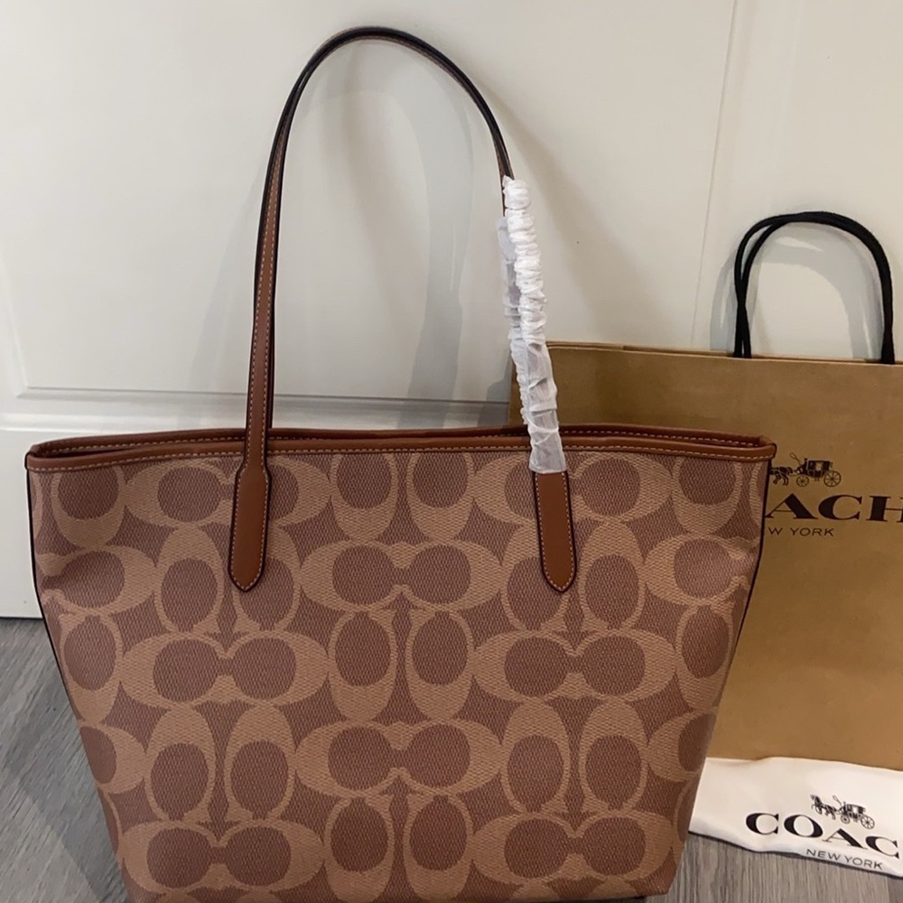 Coach Tan Pumpkin Graphic Tote - Picture 2 of 9